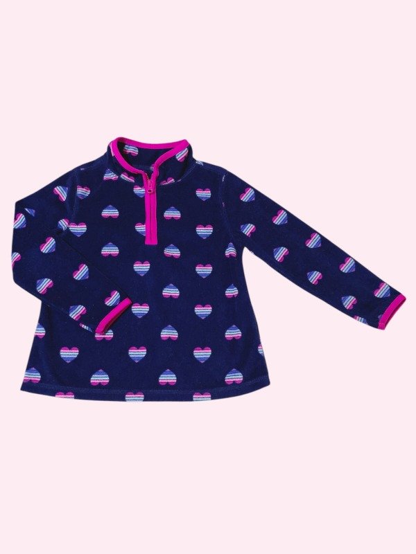 Producto - Buzo micropolar azul oscuro con corazones Oshkosh 3 años