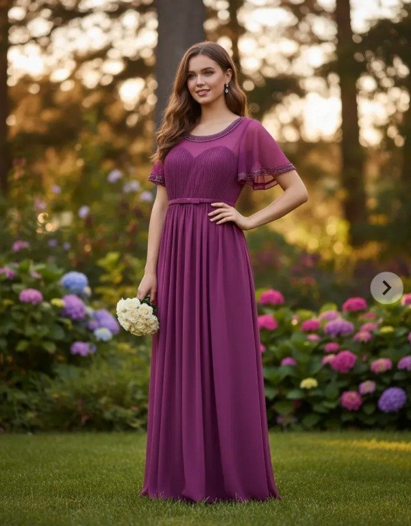Vestido largo de fiesta elegante de gasa — imagen 5