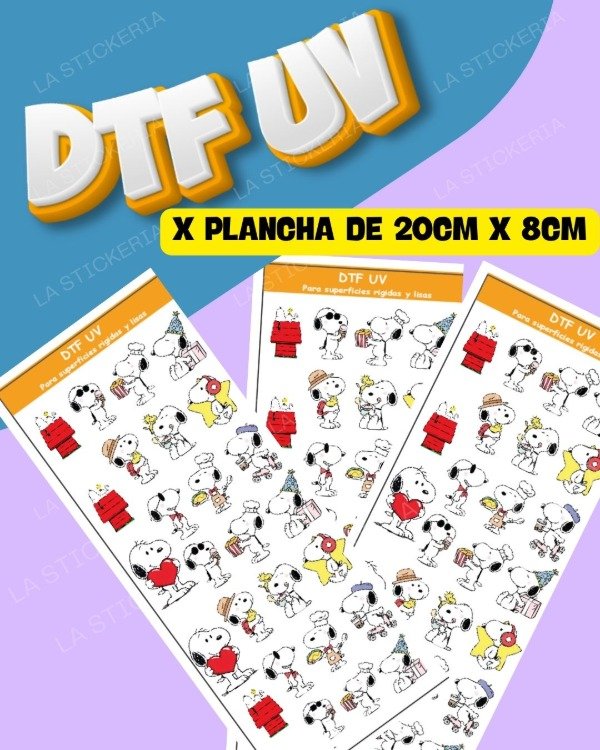 Producto - DTF UV PLANCHA X UNIDAD 20CM X 8CM - SNOOPY