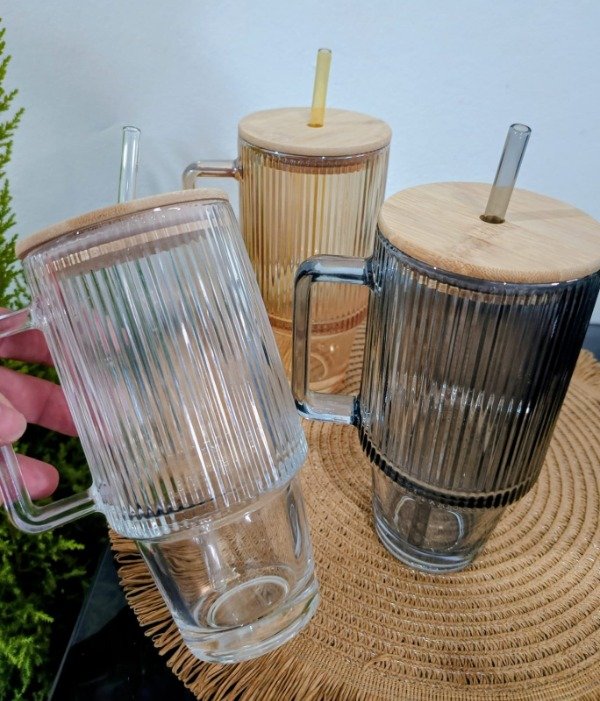 Producto - Jarro vidrio tapa bambú