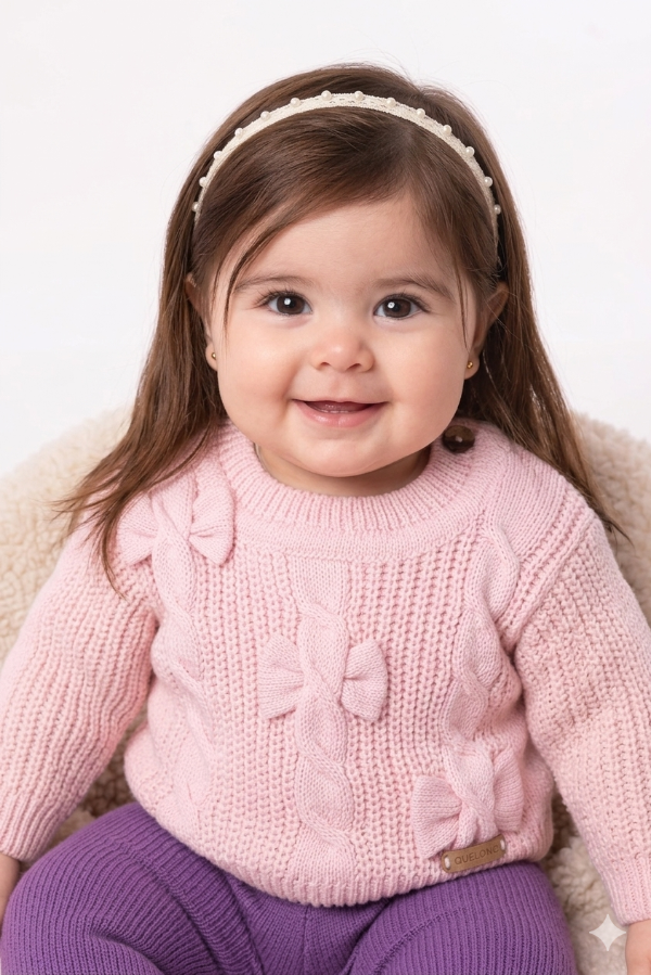 Producto - SWEATER MOÑOS ROSA BEBE