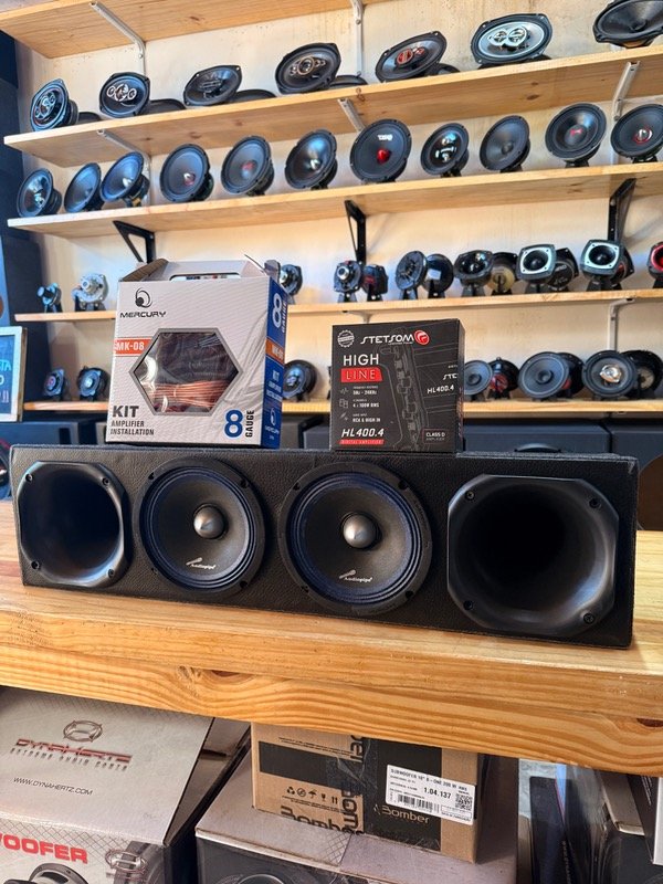 Producto - COMBO RACK 2 MEDIOS 6" AP Y DRIVER BOMBER + POTENCIA 400.4 + KIT DE CABLES