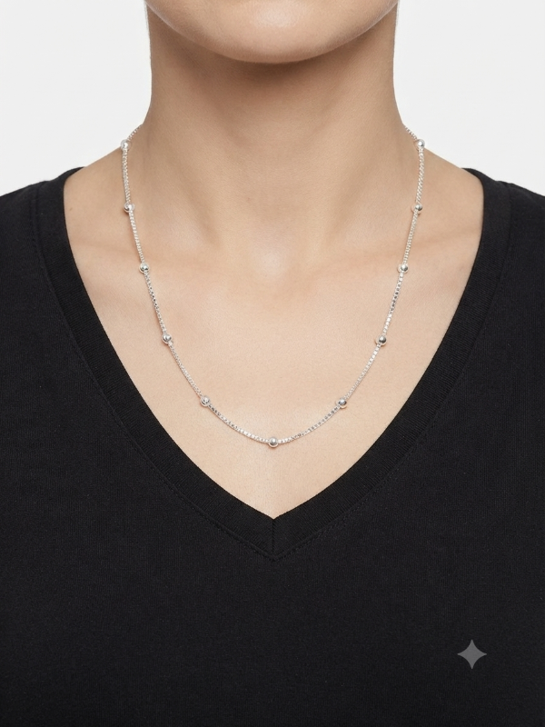 Producto - Cadena veneciana con bolas 1.4mm x45cm - 1