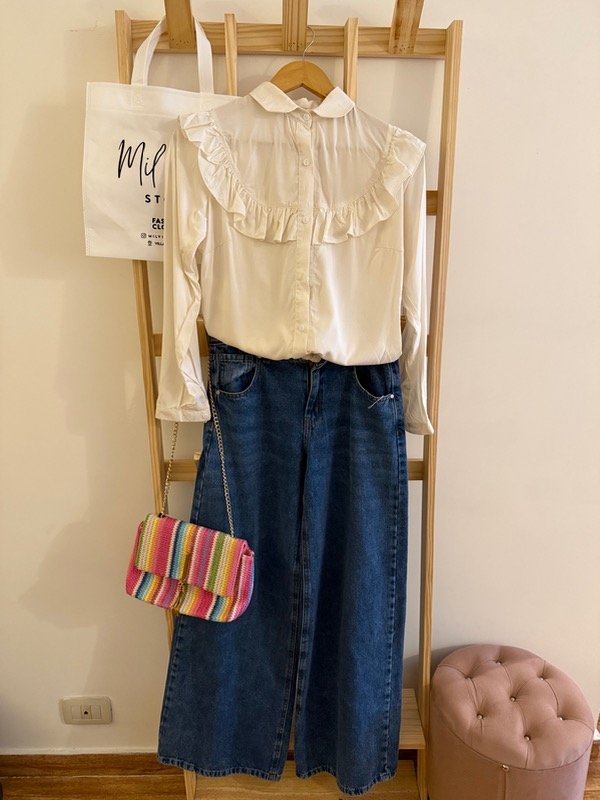 Producto - Camisa Felicia volados en Natural