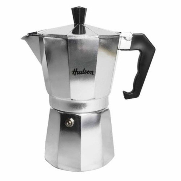 Producto - Cafetera Aluminio Pulido Hudson Tipo Italiana 9 Tazas Gris