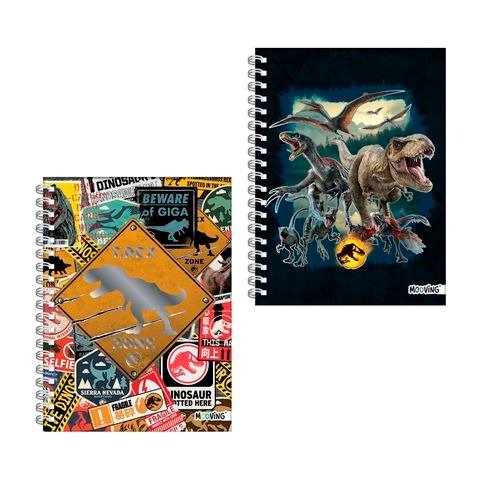 Producto - CUADERNO 16X21CM RAYADO 80 HOJAS TAPA DURA CON ESPIRAL JURASSIC WORLD MOOVING