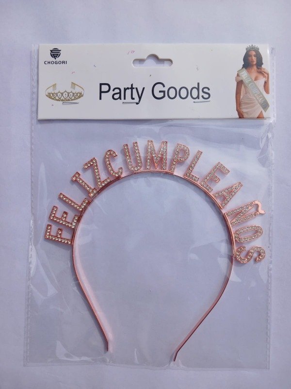 Producto - Vincha c/Strass Metal DELUXA "FC" Rosa Gold