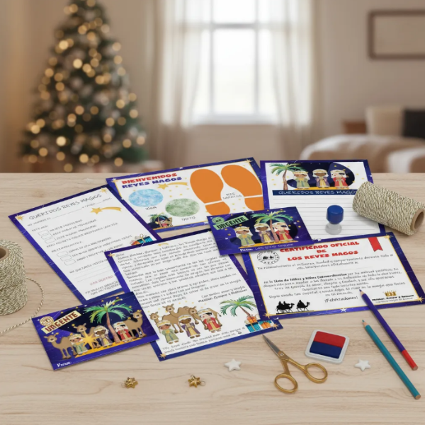 Producto - Kit Imprimible Alfombra Carta Sobre Certificado Reyes Magos - 1