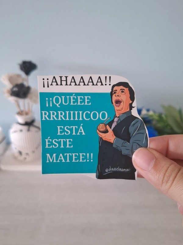Stickers random ilustrados 036 - Ahaa, qué rico está este mate - Ramru