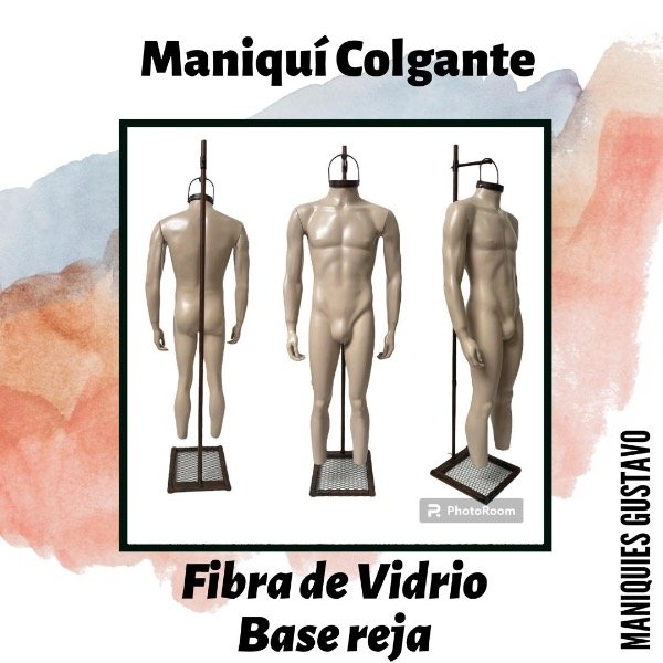 Producto - Maniquí hombre fibra de vidrio colgante con base Reja - 1