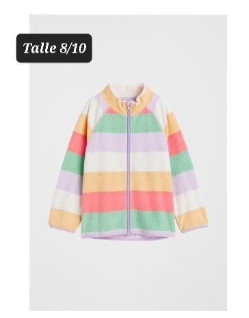 Campera micropolar HyM talle 8/10 rayado pastel