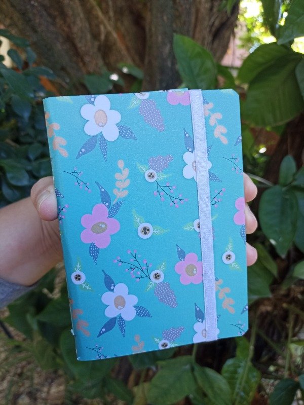 Producto - Libretita artesanal flores verde - 0