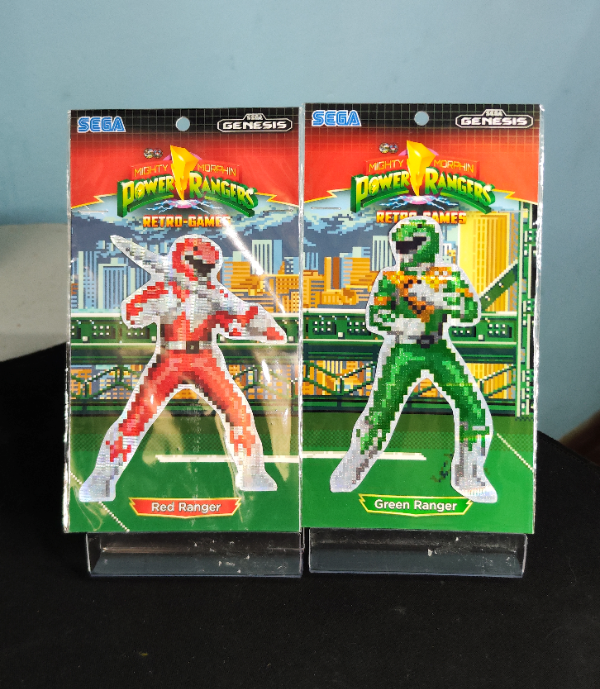 Producto - Set Sticker Holo Red vs Green 12 cm Mighty Morphin Power Rangers Retro Games - 0