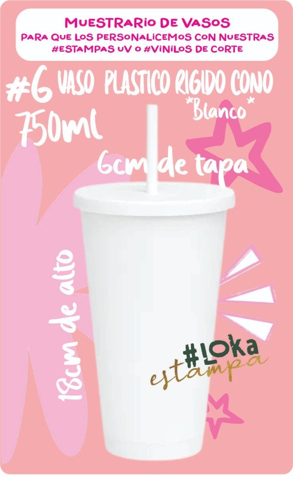 Producto - #6 Vaso Plástico Rígido Cono Blanco x750ml