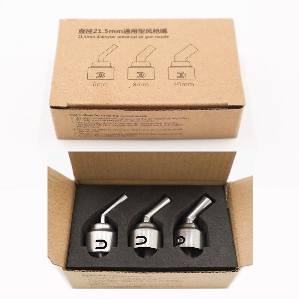 Producto - Set X3 Boquilla Estacion Aire Sugon - curva de 45 grados - ancho 21.5 mm