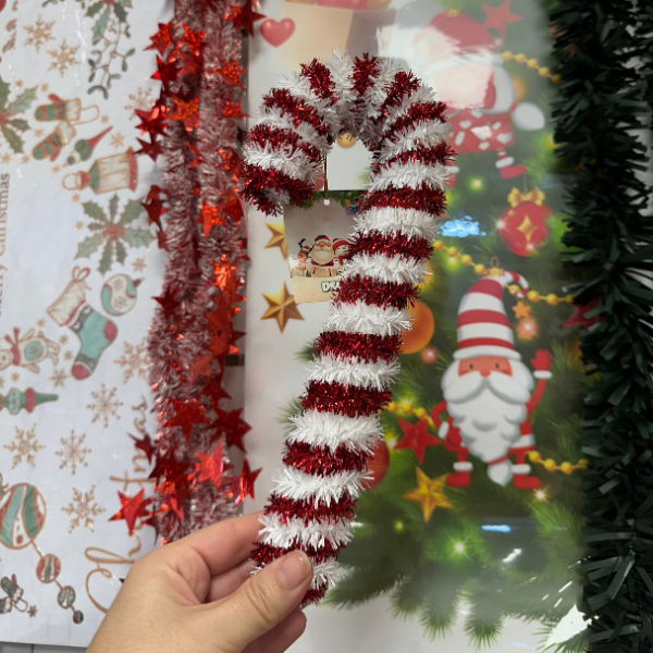 Producto - BASTÓN NAVIDAD TINSEL - 20x26 cm