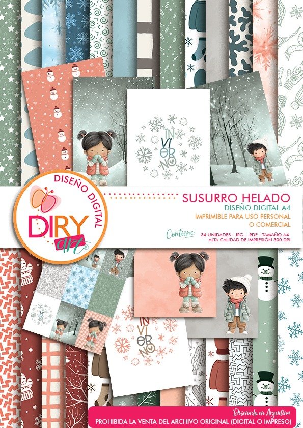Producto - Susurro helado - Papeles digitales A4