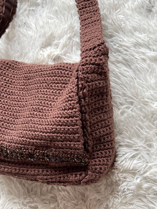 Producto - Mini Morral crochet chocolate - 3