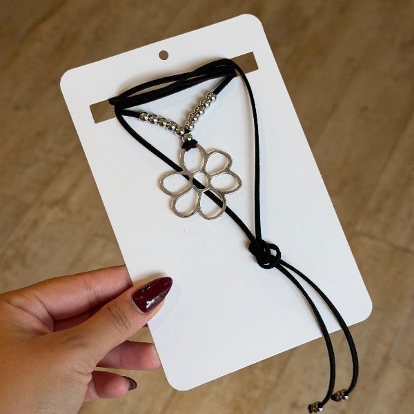 Producto - Chocker negro flor