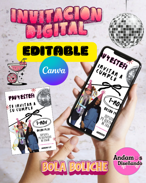 Producto - INVITACIÓN DIGITAL EDITABLES EN CANVA. FEST