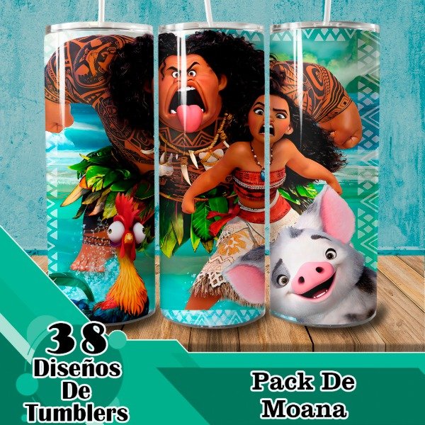 Producto - Diseños Digitales / Plantillas Para Tumblers De Moana
