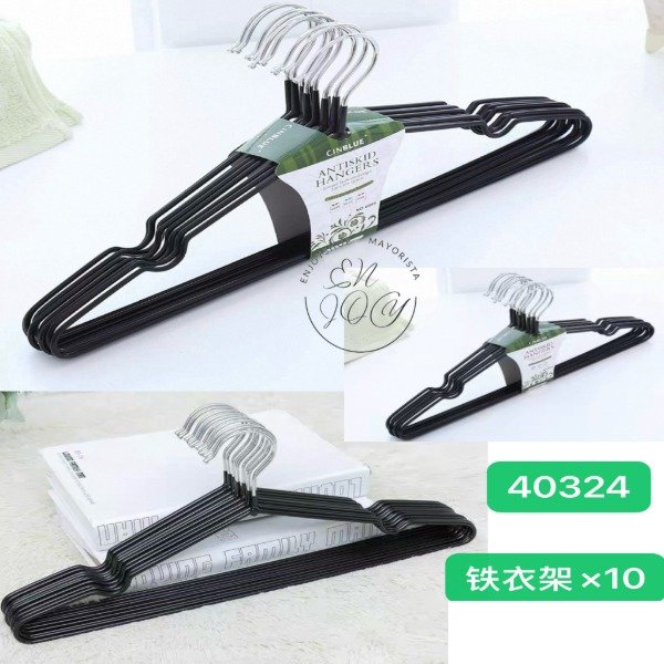 Producto - Pack De 10 Perchas De Acero Inoxidable Slim 40324