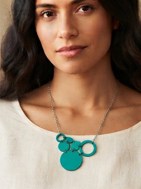 Producto - Collar Círculos / Verde Aqua - 0