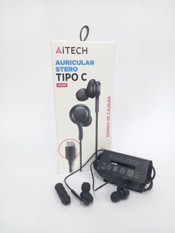 Producto - Auriculares In-Ear Aitech AI-005 Tipo C con Micrófono