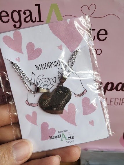 Producto - DUOde cadenitas Aq con dije CORAZON AQ