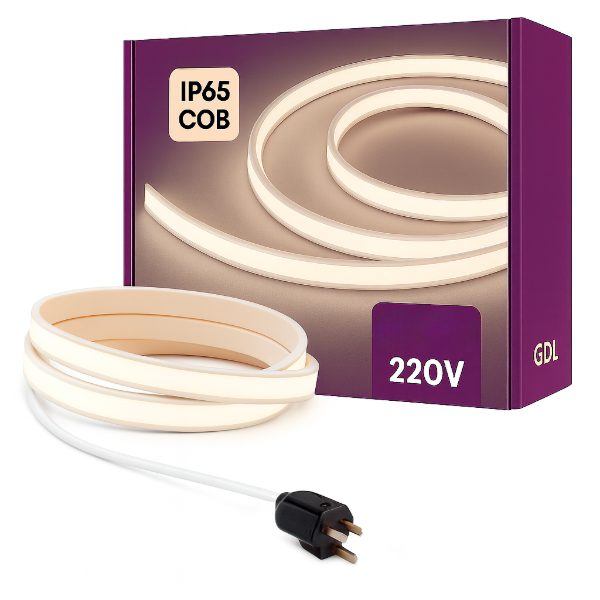 Producto - Tira Led Calida 25mts Neon Flex Cob Siliconada Flexible Luz Blanco Neutro