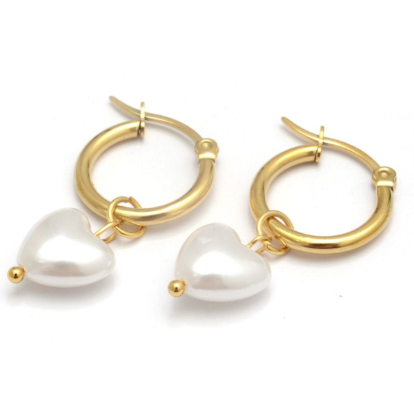 Producto - aros Love Pearl (dorado)