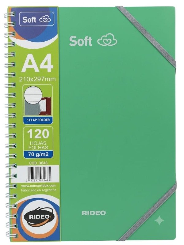 Producto - Cuaderno A4 - 120 Hojas Rayadas - Rideo Verde