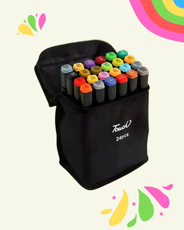 Producto - Marcadores Fibras doble Punta 24 piezas