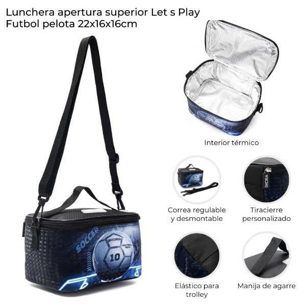 Producto - LUNCHERA APERTURA SUPERIORLETS PLAY FUTBOL PELOTA 43102