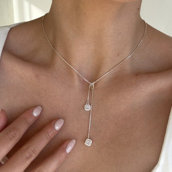 Producto - Cadena corbatero fino rombo m. pavé y cubics