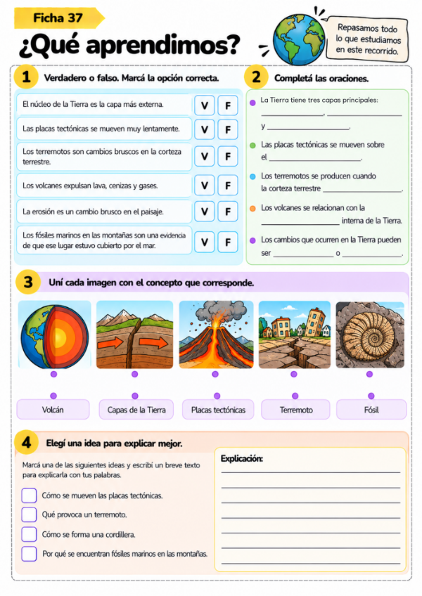 Producto - Rocas y fósiles Parte 2: La Tierra por dentro, placas tectónicas y sus cambios - 14