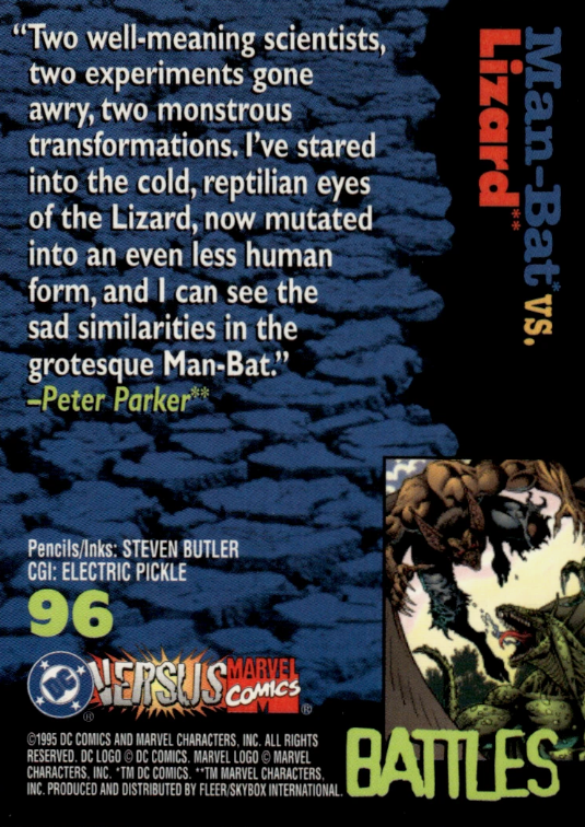 Producto - 1995 Fleer DC vs. Marvel Comics #96 - Man-Bat / Lizard BTL - 1