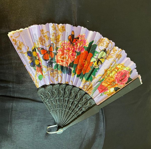 Producto - Abanico lila con flores