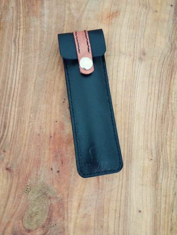 Producto - Estuche de cuero para lapiceras versión negro y suela
