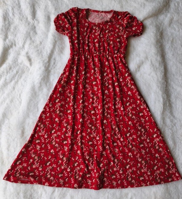 Vestido Serena rojo con flores t10 y t14