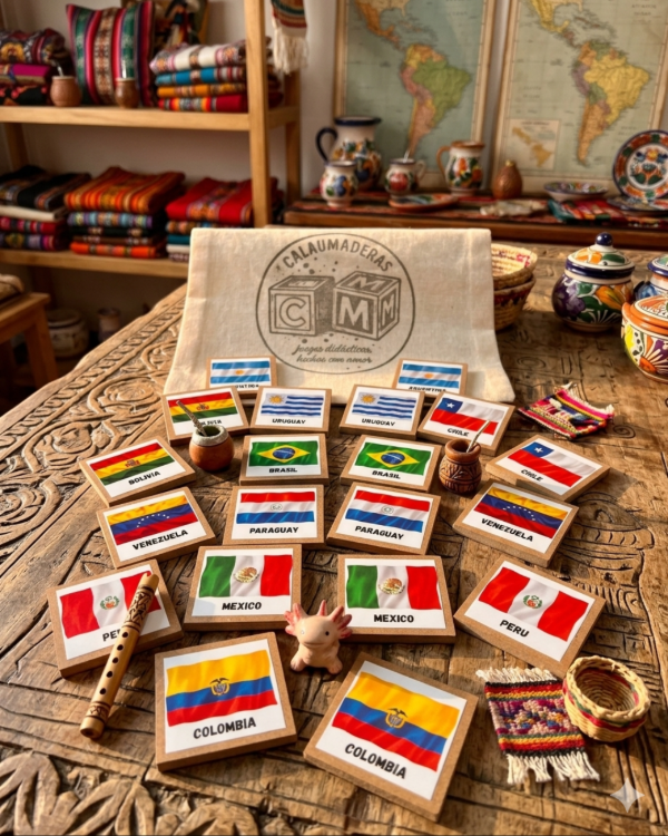 Producto - Juego de Memoria Banderas Latinoamericanas