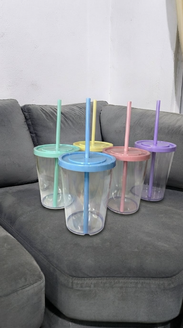 Producto - Vaso cristal tapa COLOR