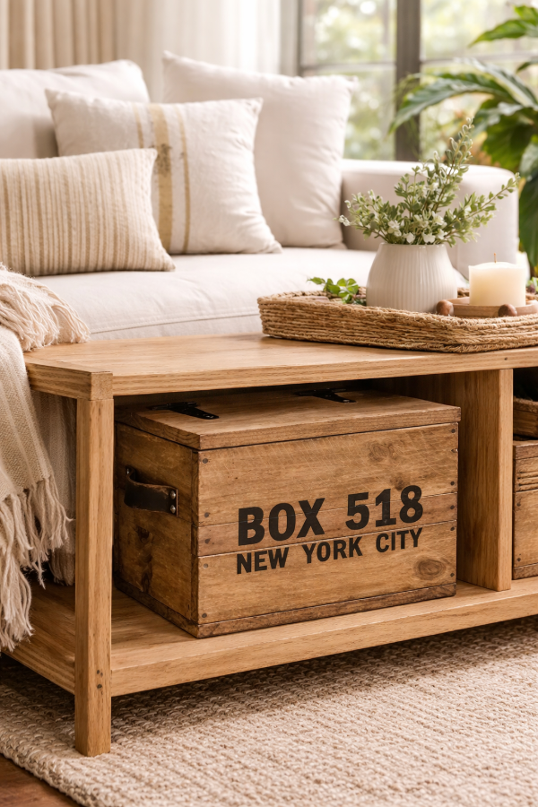 Producto - Cajón con tapa "BOX 518" color Madera