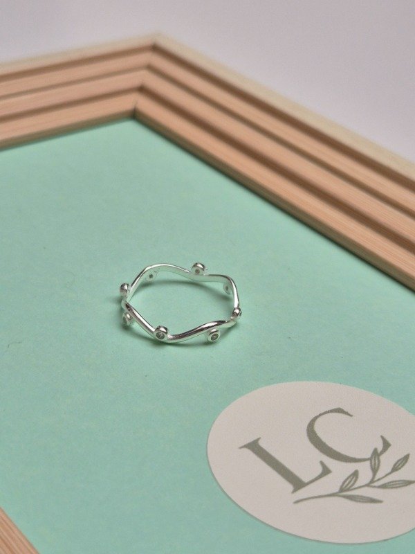 Producto - Anillos Zig Zag bolitas Plata