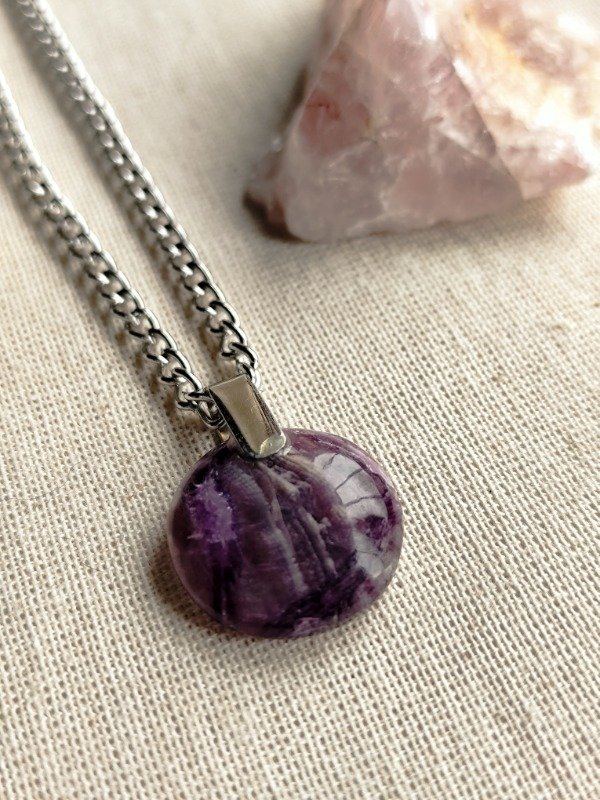 Producto - COLLAR DE FLUORITA VIOLETA - Enfoque y claridad - 0