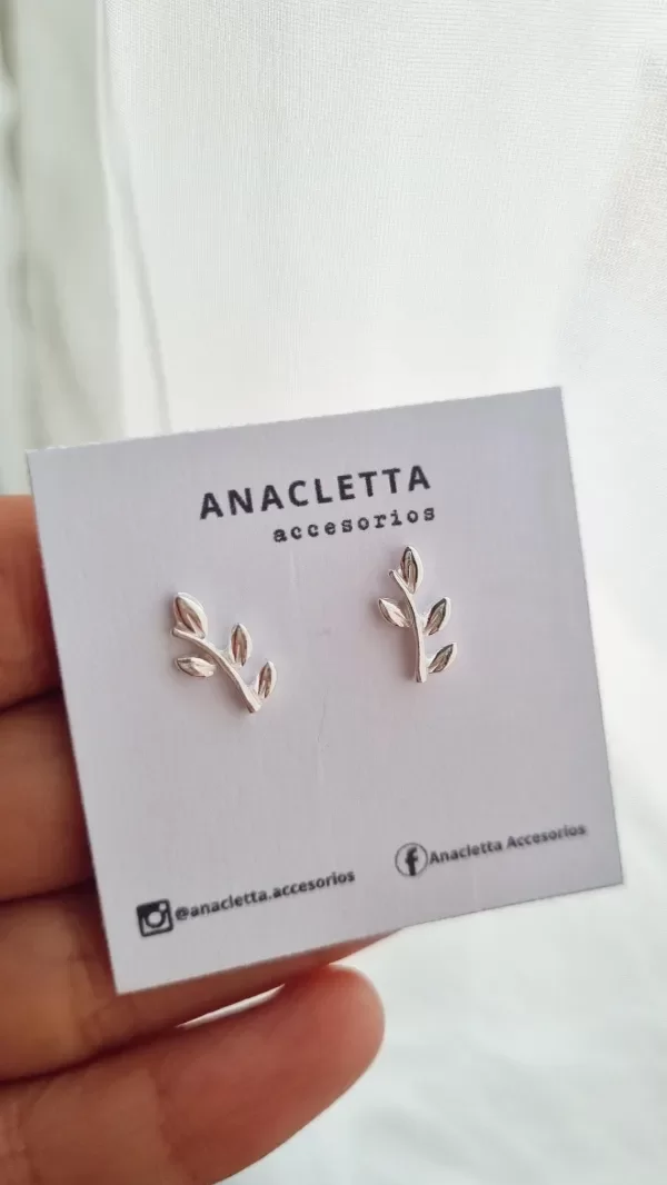 Producto - Aros pasantes ramitas infladas plata 925
