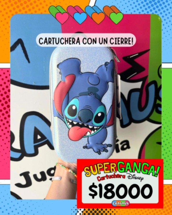 Producto - Cartuchera Stitch brillos con relieve