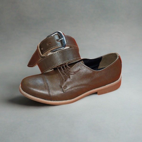 Producto - COMBO Zapato Nazare MARRON CHOCOLATE + Cinturon Marron Cuero Vacuno Chocolate