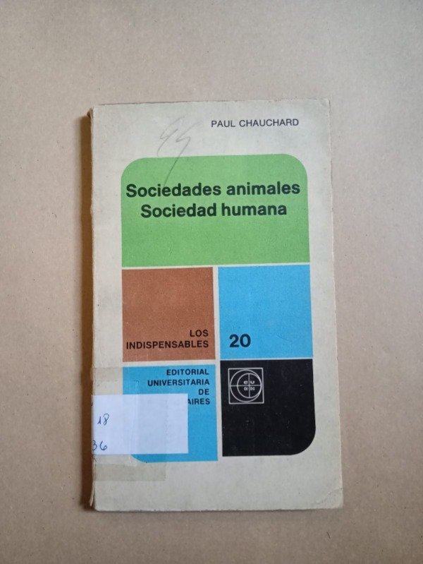 Producto - Sociedades animales socieda humana - Paul Chauchard - EUDEBA 1968 - 0