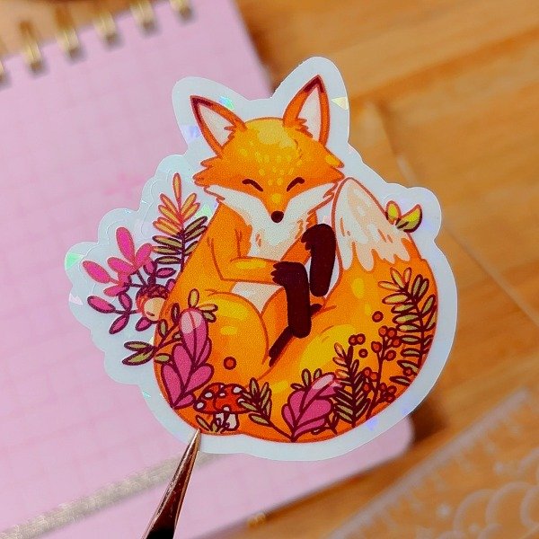 Producto - Sticker zorro Holo transp.